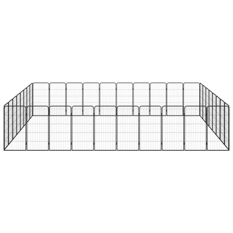 vidaXL 36-Panel Dog Playpen Black 50x100 cm Powder-coated Steel