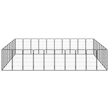 vidaXL 36-Panel Dog Playpen Black 50x100 cm Powder-coated Steel