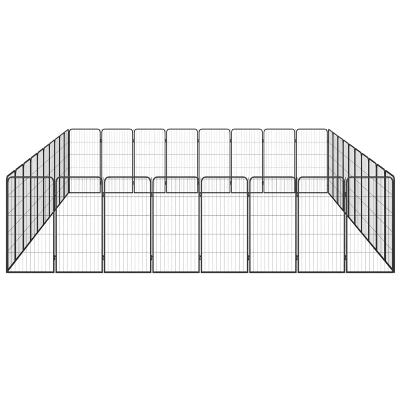 vidaXL 36-Panel Dog Playpen Black 50x100 cm Powder-coated Steel