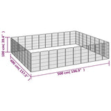 vidaXL 36-Panel Dog Playpen Black 50x100 cm Powder-coated Steel