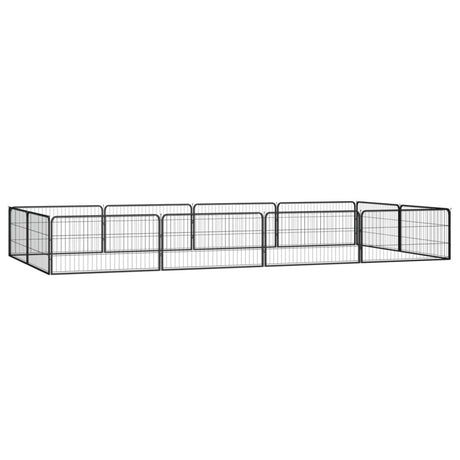 vidaXL 12-Panel Dog Playpen Black 100x50 cm Powder-coated Steel