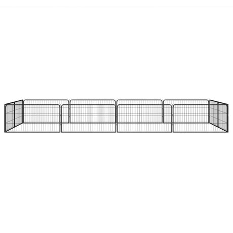 vidaXL 12-Panel Dog Playpen Black 100x50 cm Powder-coated Steel