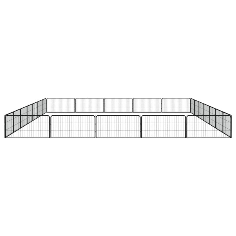 vidaXL 24-Panel Dog Playpen Black 100x50 cm Powder-coated Steel