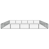 vidaXL 24-Panel Dog Playpen Black 100x50 cm Powder-coated Steel