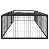 vidaXL 8-Panel Dog Playpen Black 100x50 cm Powder-coated Steel