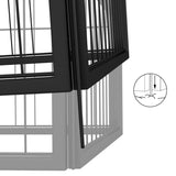 vidaXL 8-Panel Dog Playpen Black 100x50 cm Powder-coated Steel