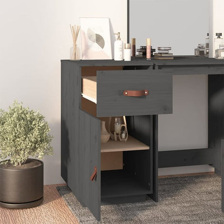 vidaXL Desk Cabinet Grey 40x50x75 cm Solid Wood Pine