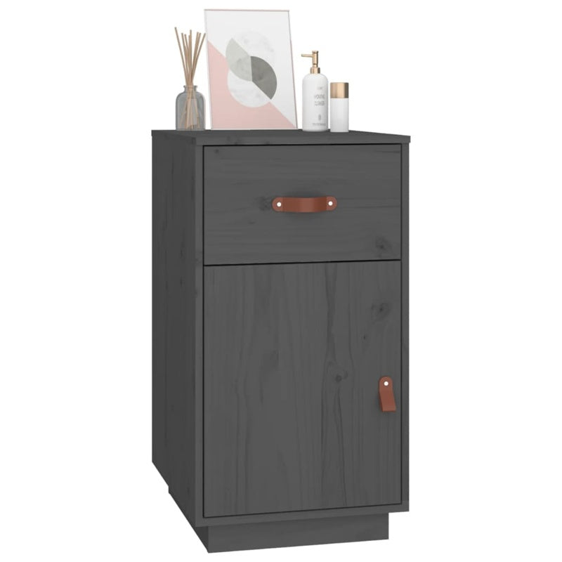 vidaXL Desk Cabinet Grey 40x50x75 cm Solid Wood Pine