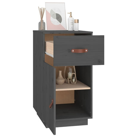 vidaXL Desk Cabinet Grey 40x50x75 cm Solid Wood Pine