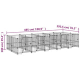 vidaXL Outdoor Dog Kennel Steel 9.38 m²