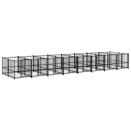 vidaXL Outdoor Dog Kennel Steel 15.02 m²