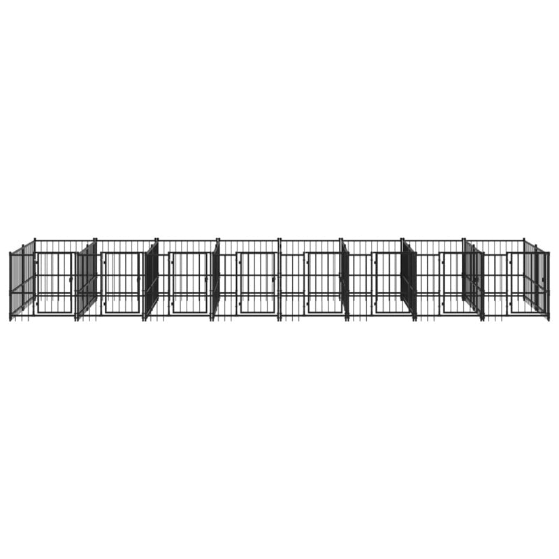 vidaXL Outdoor Dog Kennel Steel 15.02 m²