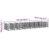 vidaXL Outdoor Dog Kennel Steel 15.02 m²