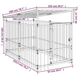 vidaXL Outdoor Dog Kennel with Roof Steel 1.88 m²