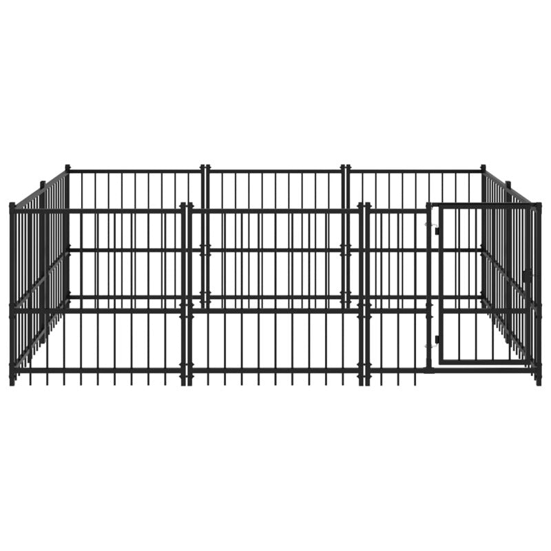 vidaXL Outdoor Dog Kennel Steel 5.63 m²