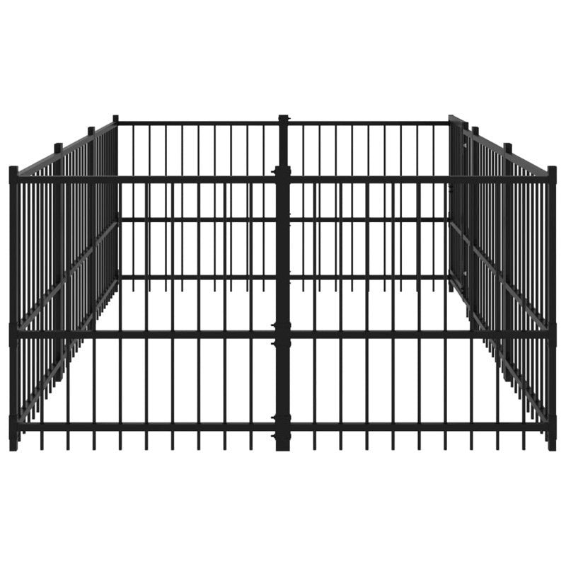 vidaXL Outdoor Dog Kennel Steel 5.63 m²