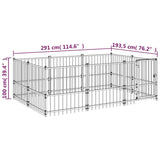 vidaXL Outdoor Dog Kennel Steel 5.63 m²