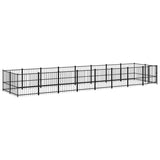 vidaXL Outdoor Dog Kennel Steel 15.02 m²