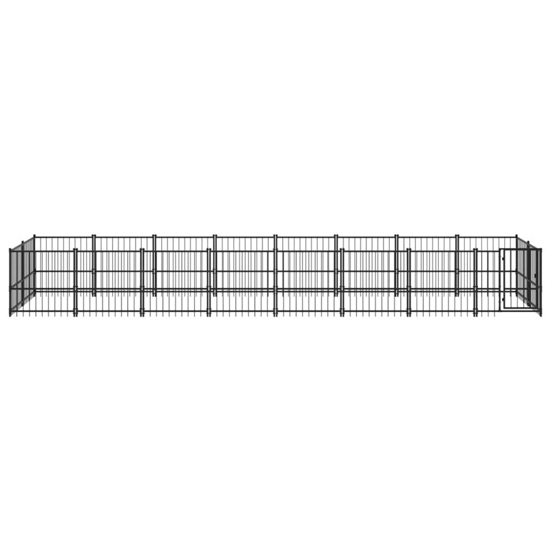 vidaXL Outdoor Dog Kennel Steel 15.02 m²