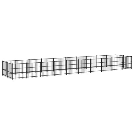 vidaXL Outdoor Dog Kennel Steel 18.77 m²