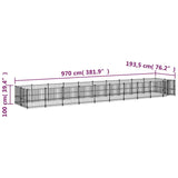 vidaXL Outdoor Dog Kennel Steel 18.77 m²