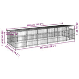 vidaXL Outdoor Dog Kennel with Roof Steel 11.26 m²