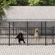 vidaXL Outdoor Dog Kennel with Roof Steel 18.77 m²