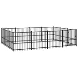 vidaXL Outdoor Dog Kennel Steel 11.58 m²