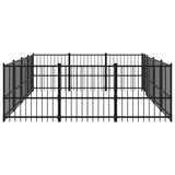 vidaXL Outdoor Dog Kennel Steel 11.58 m²