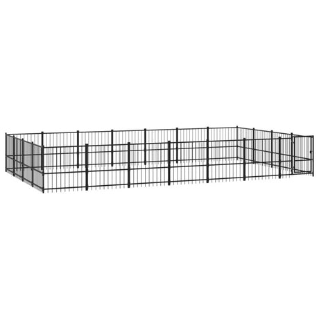 vidaXL Outdoor Dog Kennel Steel 26.35 m²