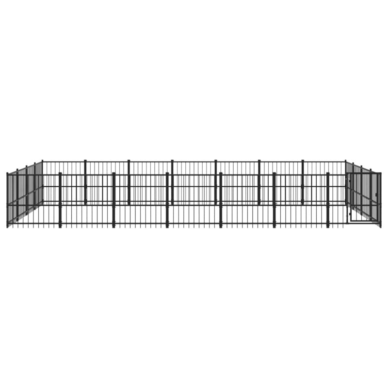 vidaXL Outdoor Dog Kennel Steel 26.35 m²