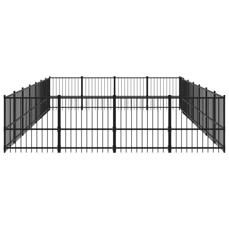 vidaXL Outdoor Dog Kennel Steel 26.35 m²