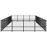 vidaXL Outdoor Dog Kennel Steel 33.87 m²