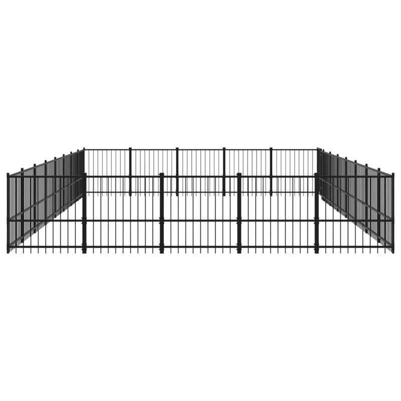 vidaXL Outdoor Dog Kennel Steel 37.64 m²