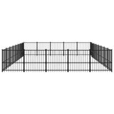 vidaXL Outdoor Dog Kennel Steel 37.64 m²