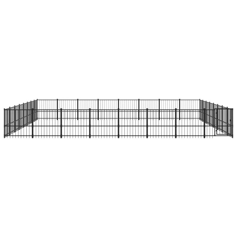 vidaXL Outdoor Dog Kennel Steel 60.22 m²