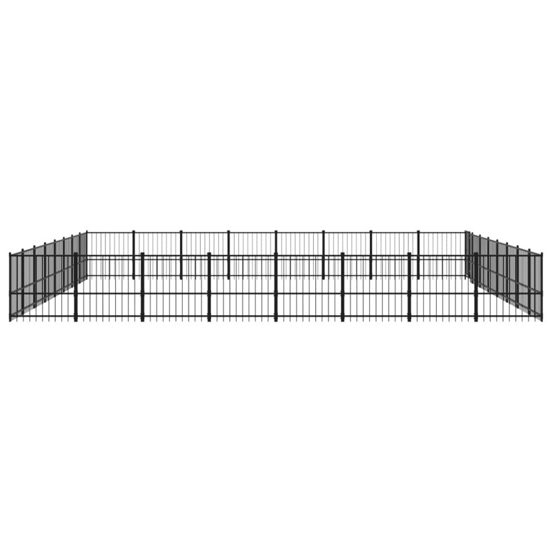 vidaXL Outdoor Dog Kennel Steel 60.22 m²