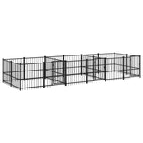 vidaXL Outdoor Dog Kennel Steel 11.26 m²