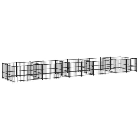 vidaXL Outdoor Dog Kennel Steel 18.77 m²