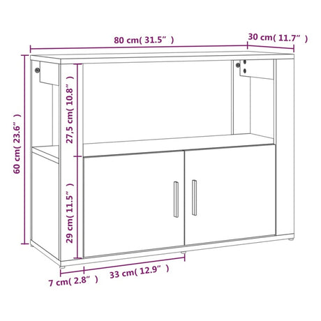 vidaXL Sideboard High Gloss White 80x30x60 cm Engineered Wood