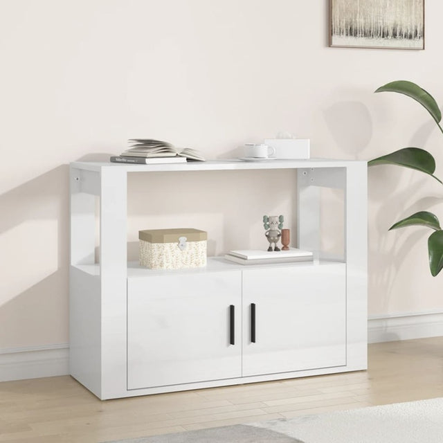 vidaXL Sideboard High Gloss White 80x30x60 cm Engineered Wood