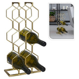 Home&Styling Wine Rack for 8 Bottles Metal Gold