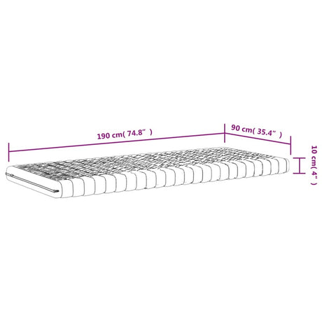 vidaXL Foam Mattress White 90x190 cm 7-Zone Hardness 20 ILD