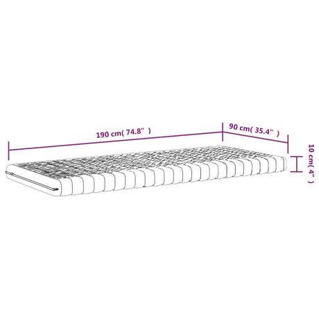 vidaXL Foam Mattresses 2 pcs White 90x190 cm 7-Zone Hardness 20 ILD