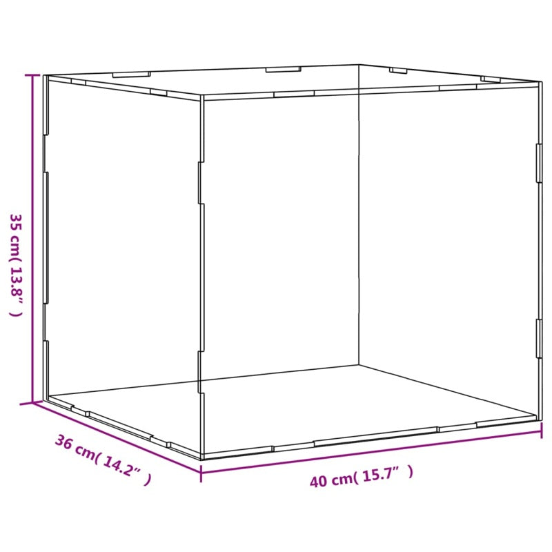 vidaXL Display Box Transparent 40x36x35 cm Acrylic