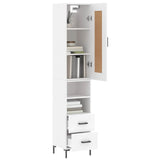 vidaXL Highboard White 34.5x34x180 cm Engineered Wood