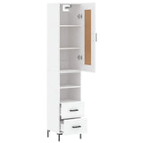 vidaXL Highboard White 34.5x34x180 cm Engineered Wood