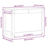 vidaXL Storage Box White 60x32x45.5 cm Solid Wood Pine