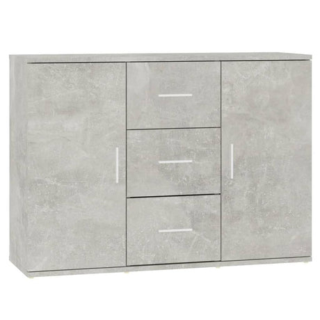 vidaXL Sideboard Concrete Grey 91x29.5x65 cm Engineered Wood