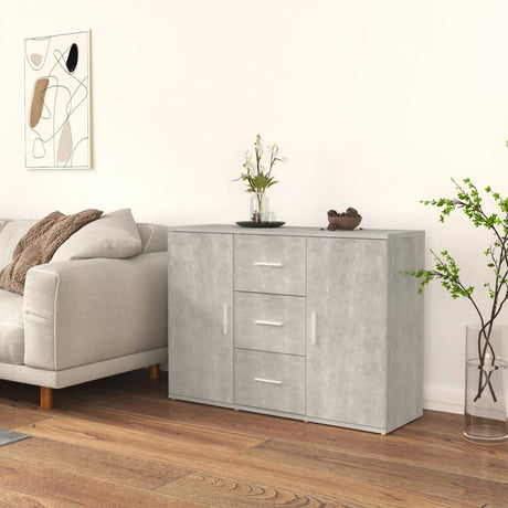 vidaXL Sideboard Concrete Grey 91x29.5x65 cm Engineered Wood